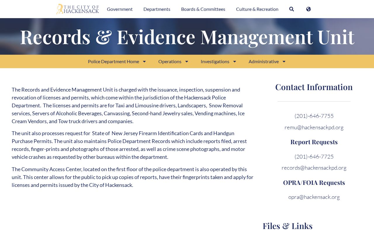 Hackensack Records and Evidence Management Unit official webpage